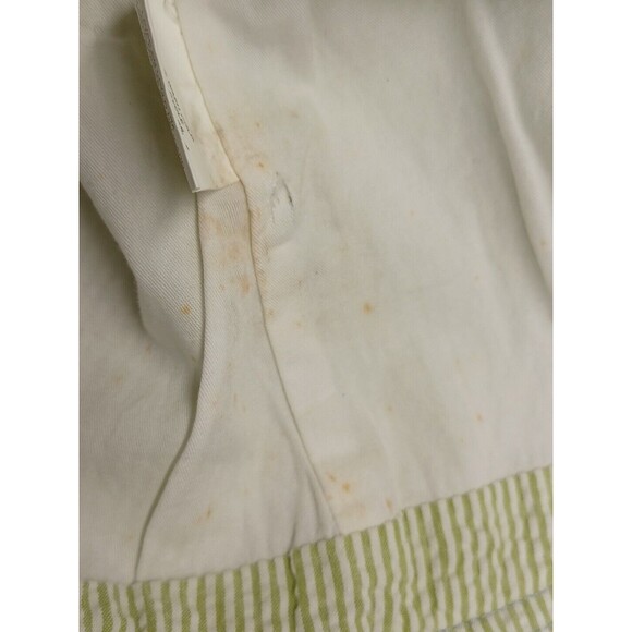 AT LAST Seersucker Striped Blazer Jacket Lined Girls Green White Striped Sz S - Picture 11 of 11